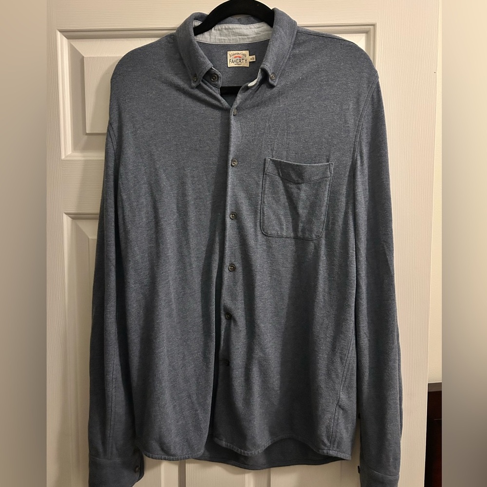 Blue Faherty Legend Sweater Shirt Single Pocket Size M